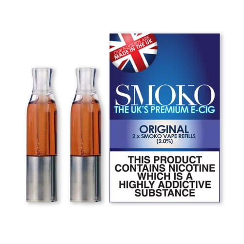 SMOKO E-Cigarette VAPE Recargas Original Tabaco sabor 2.0% nicotina