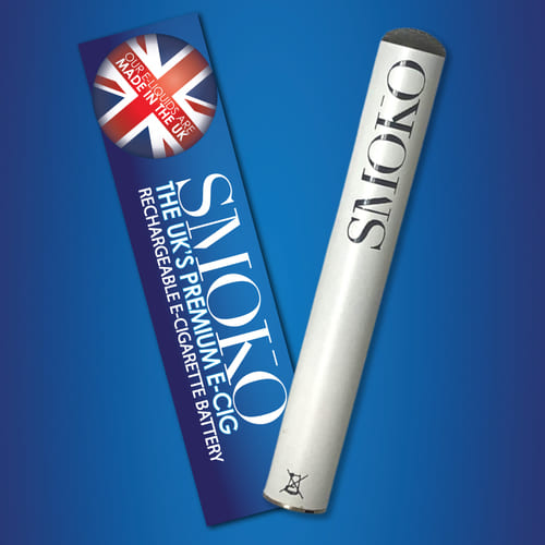 SMOKO E-sigarett Sigaliknende oppladbart batteri - Hvit farge